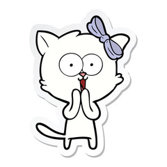 sticker of a cartoon cat
