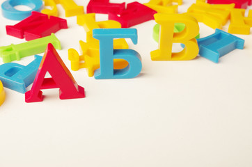 &nbsp; ABC. First letters of the alphabet on white.School time.