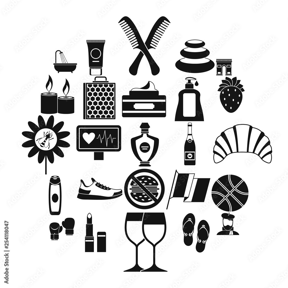 Poster relax icons set. simple set of 25 relax vector icons for web isolated on white background
