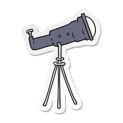 sticker cartoon doodle of a large telescope