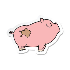 sticker of a cartoon pig