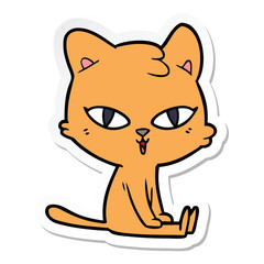 sticker of a cartoon cat