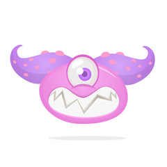 Scary alien cartoon illustration. Design for logo, print or package