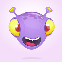 Cute cartoon monster head avatar illustration 