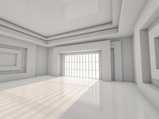 Abstract modern architecture background. 3D rendering