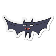 sticker of a cartoon halloween bat