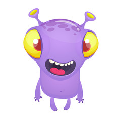 Cartoon alien character. Vector illustration isolated