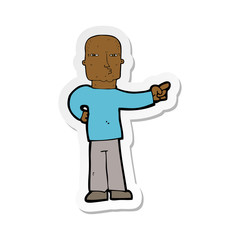 sticker of a cartoon pointing man