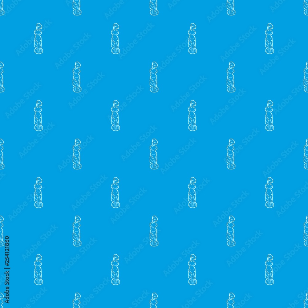 Poster statue pattern vector seamless blue repeat for any use