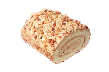 Sweet roll. Isolated on white.