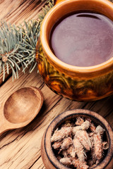 Obraz na płótnie Canvas Tea with pine buds