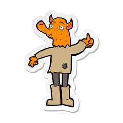 sticker of a cartoon fox man