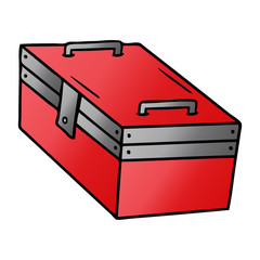 gradient cartoon doodle of a metal tool box