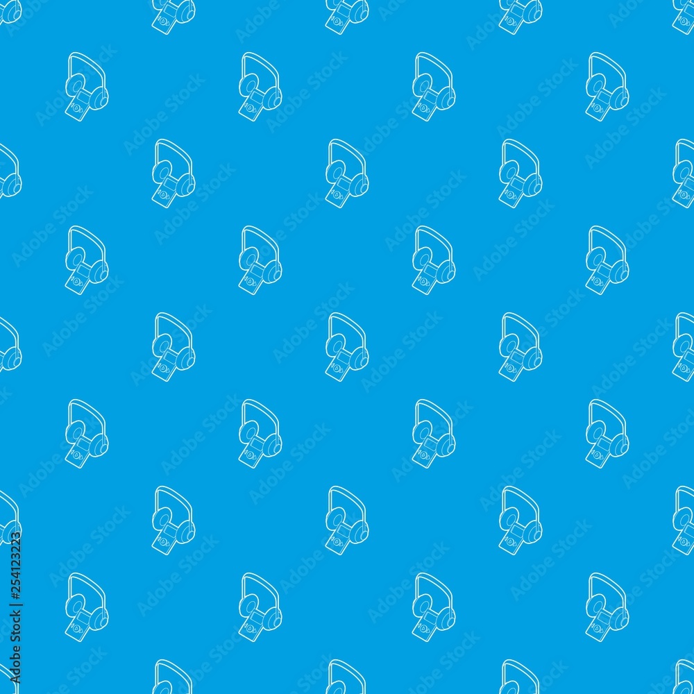 Poster audio guide pattern vector seamless blue repeat for any use