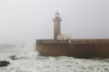 Lighthouse in stormy weather