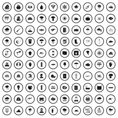 100 thunderstorm icons set in simple style for any design vector illustration