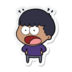 Obraz premium sticker of a cartoon shocked man