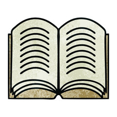retro grunge texture cartoon open book