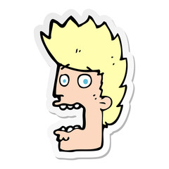 sticker of a cartoon terrified man