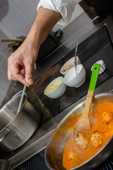 Indian cuisine, curry, chef hands