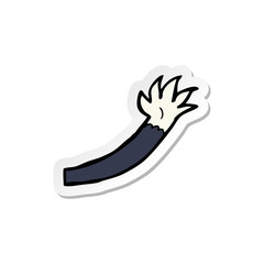 sticker of a cartoon halloween vampire arm