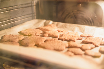 baking homemade cookies in the kitchen