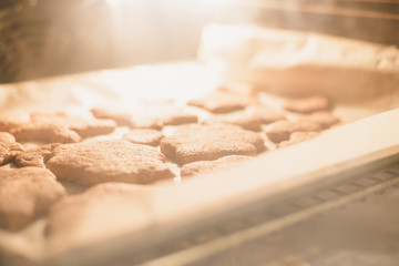 Fototapeta na wymiar baking homemade cookies in the kitchen