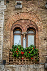 Fototapeta na wymiar Pienza. Streets and towers of Pienza, small medieval town in Tuscany, Italy 