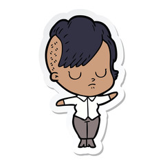 sticker of a cartoon woman