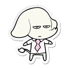 sticker of a annoyed cartoon elephant