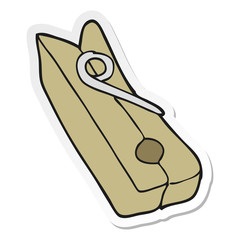 sticker of a cartoon wood peg
