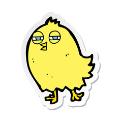 sticker of a funny cartoon bird