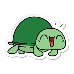 sticker of a quirky hand drawn cartoon turtle
