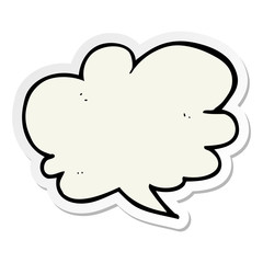 sticker of a cartoon speech bubble