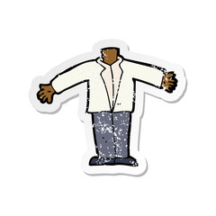 retro distressed sticker of a cartoon body waving arms