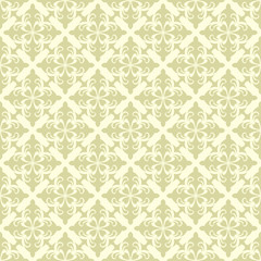 Floral seamless pattern. Olive green background