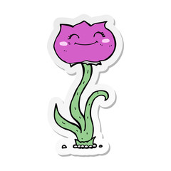 sticker of a cartoon flower