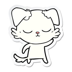 sticker of a cute cartoon dog