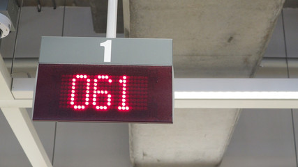 Digital sign for queue counter. (Display Board system in LED light.)