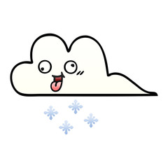 gradient shaded cartoon snow cloud