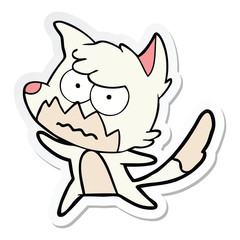 sticker of a cartoon annoyed fox