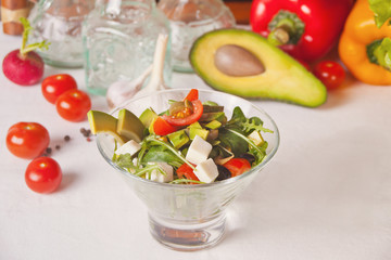 Fresh mixed vegetables salad in a bowl