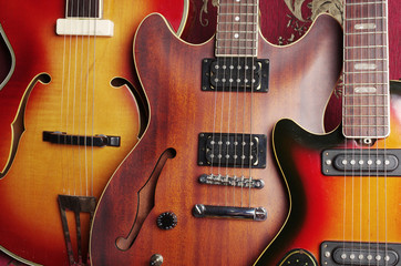 Fototapeta na wymiar Three electric guitars