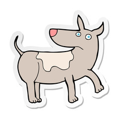 sticker of a funny cartoon dog