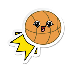 sticker of a cute cartoon basketball