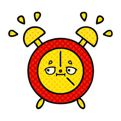 comic book style cartoon alarm clock