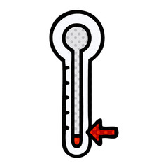comic book style cartoon cold thermometer