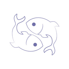 Fish web icon. Flat design. Seafood symbol. Fish icon. Logo template. Vector symbol of fishing club or online shop. Restaurant menu.