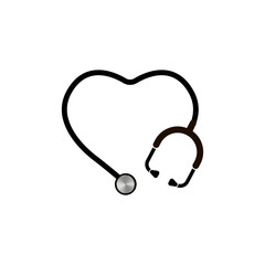 stethoscope icon, vector illustration