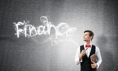 Conceptual image of young businessman.